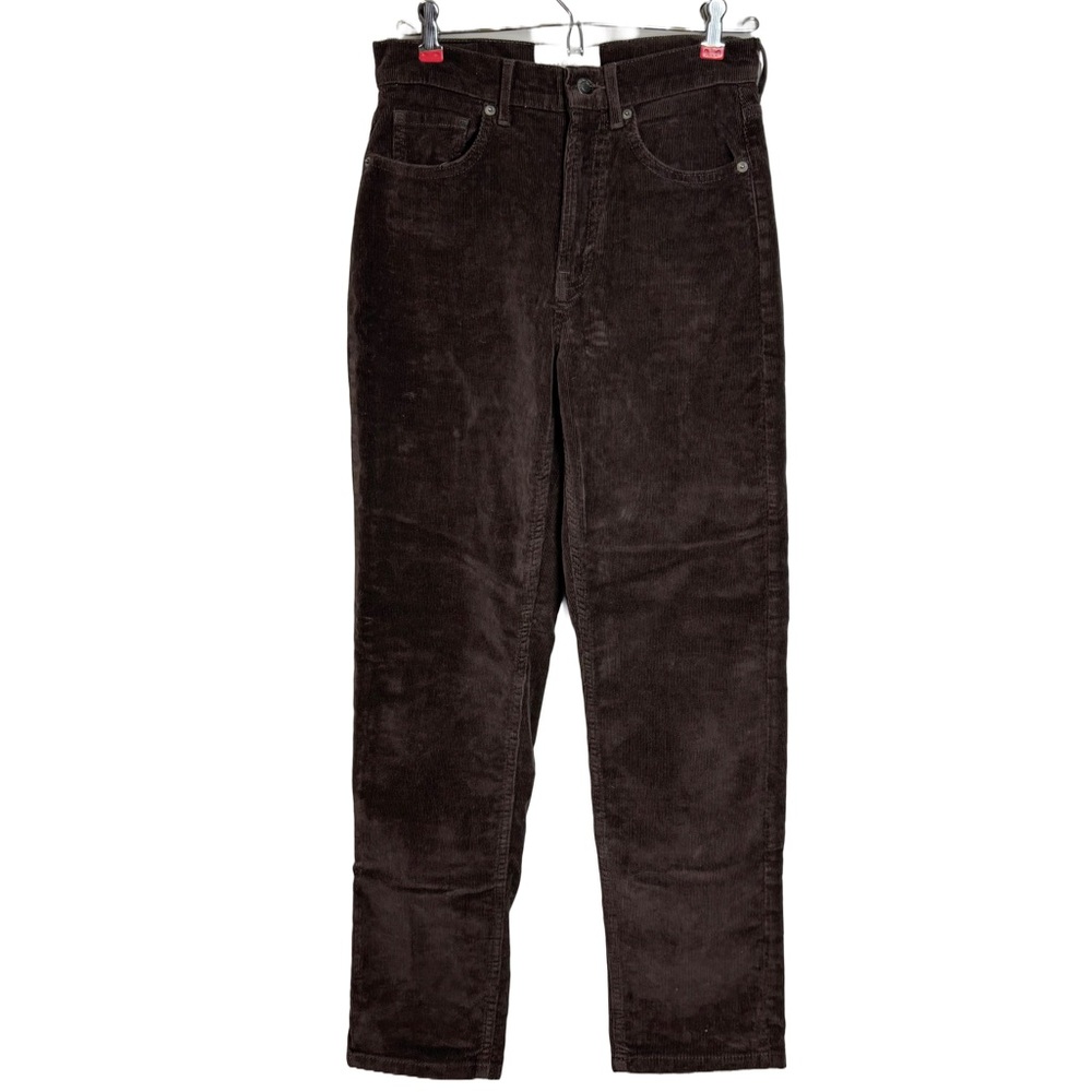 Everlane High Rise Brown Corduroy Straight Leg Pants sz 26